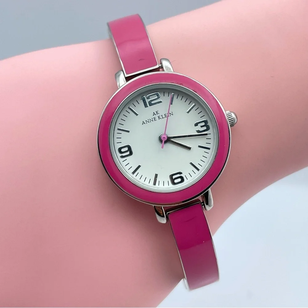 Anne Klein Pink Enamel Bangle Watch AK/10/9035 – New Battery